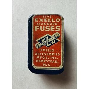 Vintage Exello Standard Fuses SFE-20 A in Original Advertising Tin
